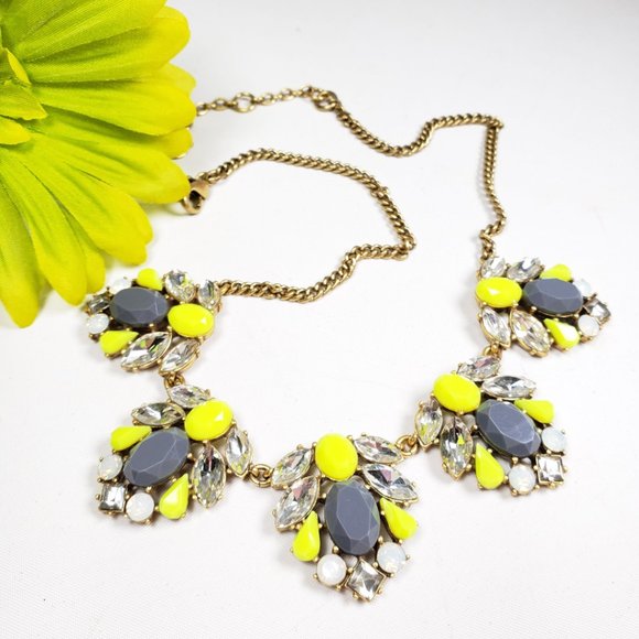 J. Crew Yellow & Gray Statement Necklace - Picture 2 of 8